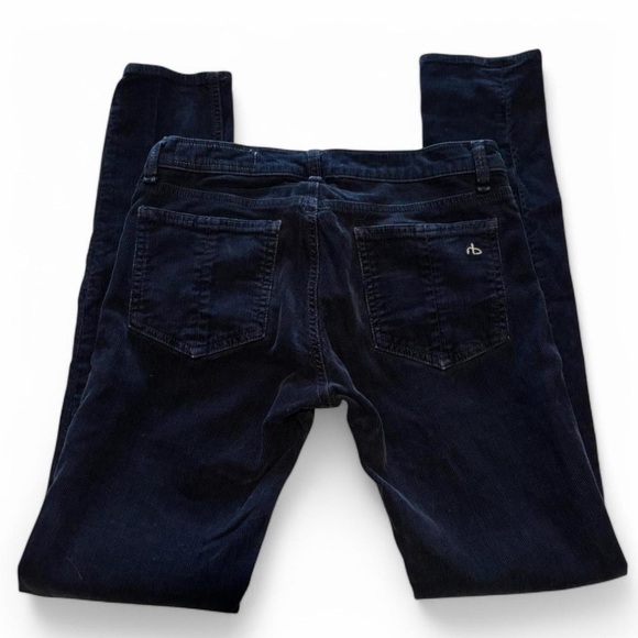 rag & bone Denim - rag & bone JEAN Skinny Corduroy Pants Sz 27 Navy Blue Stretch Mid Rise USA Made
